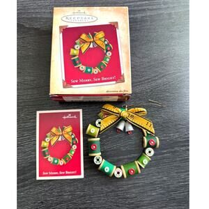 Hallmark Keepsake Christmas Holiday Ornament‎ Sew Merry Sew Bright 2004 VTG